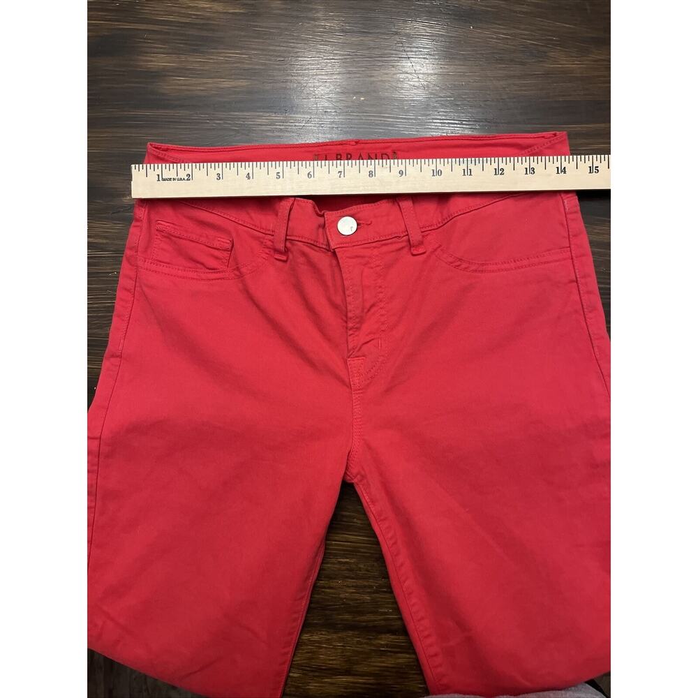 J BRAND Skinny Leg Brt Red Bright Low Rise Jeans Size 28 Denim USA - Picture 9 of 11
